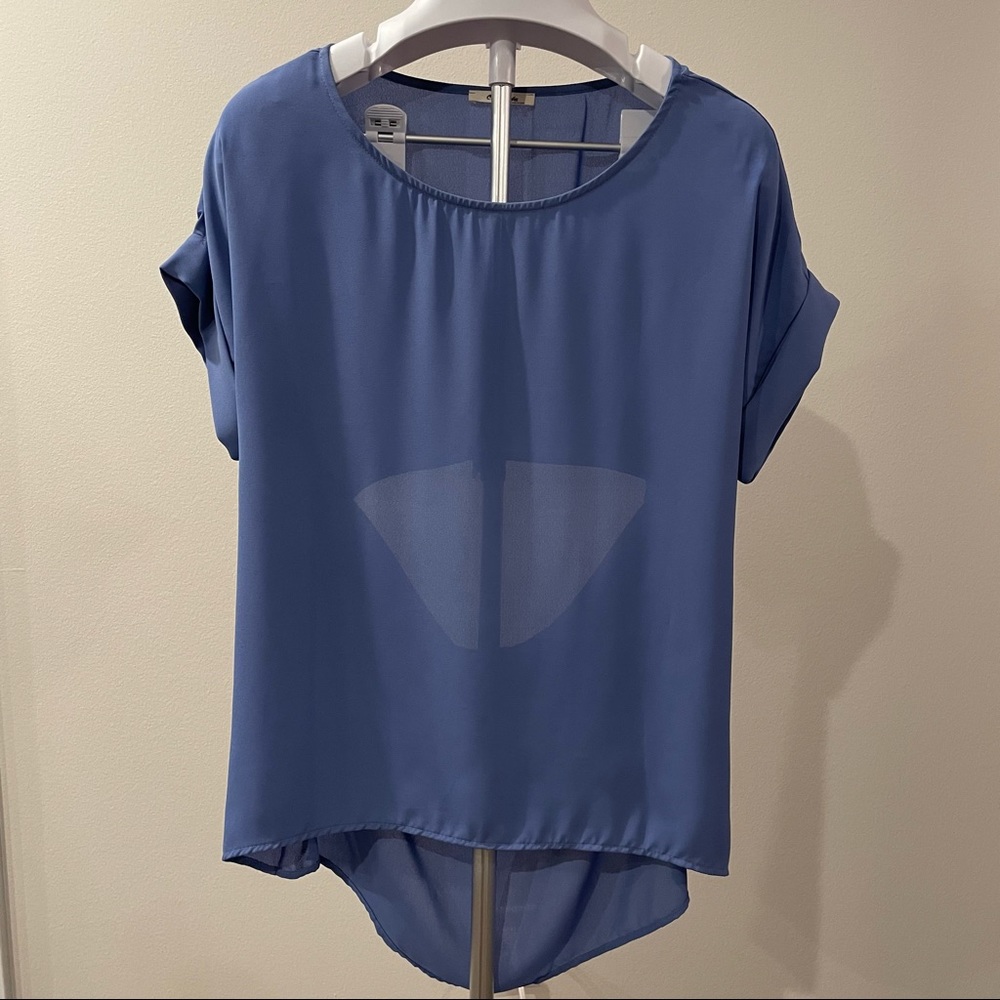 Beautiful blue top with peekaboo back